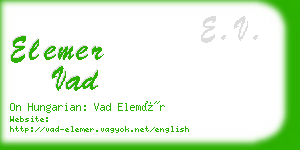 elemer vad business card